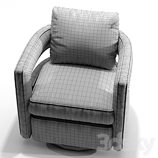 Kennedy Navy Swivel Chair 3DSMax File - thumbnail 3