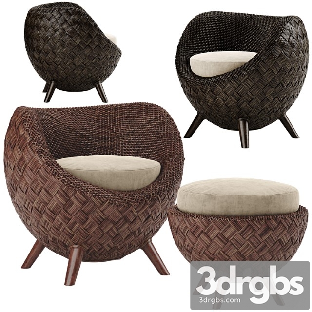 Kenneth cobonpue la luna armchair 3dsmax Download - thumbnail 1