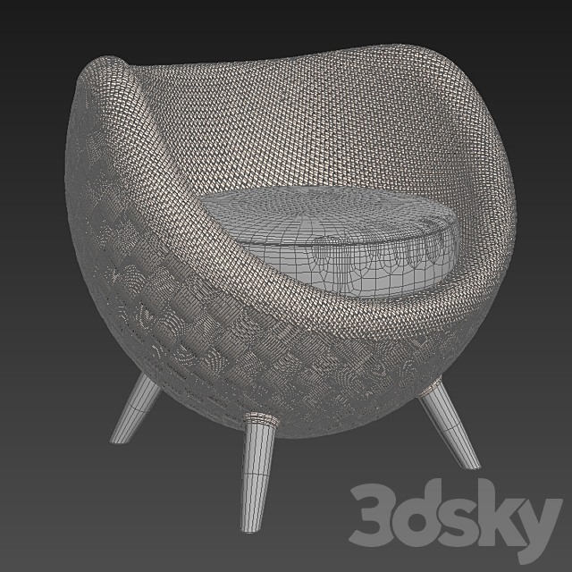 KENNETH COBONPUE – LUNA ARMCHAIR 3DSMax File - thumbnail 3