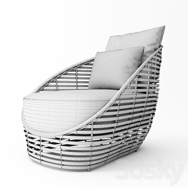 Kenneth Cobonpue Oasis Lounge Chair 3DS Max Model - thumbnail 3