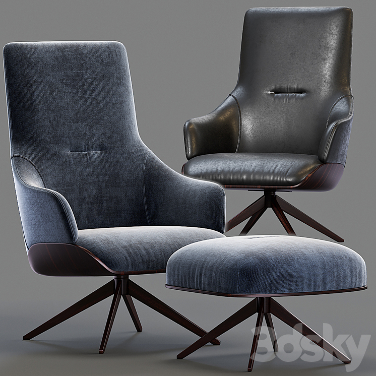 Kensington Molteni & C Armchair 3DS Max - thumbnail 1