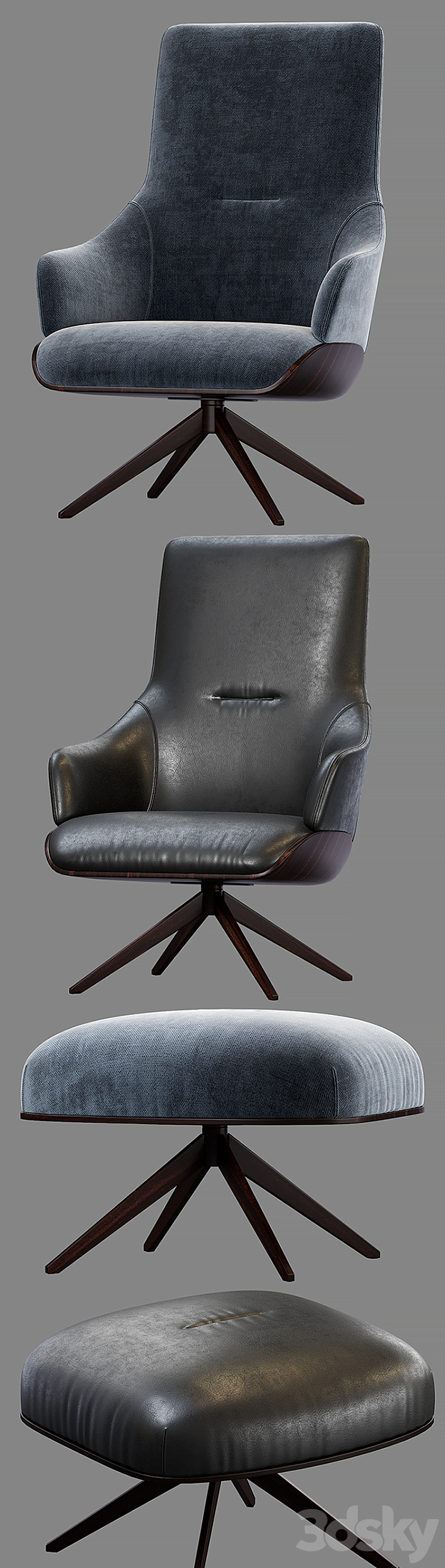 Kensington Molteni & C Armchair 3DS Max - thumbnail 2