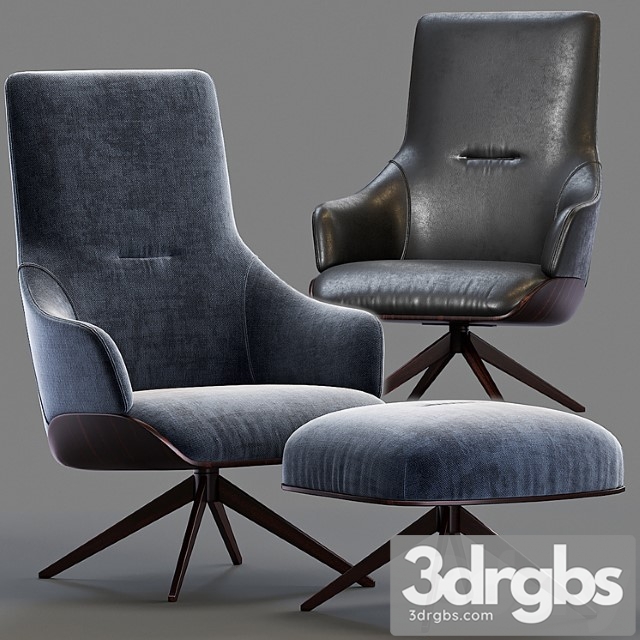 Kensington molteni & c armchair 3dsmax Download - thumbnail 1