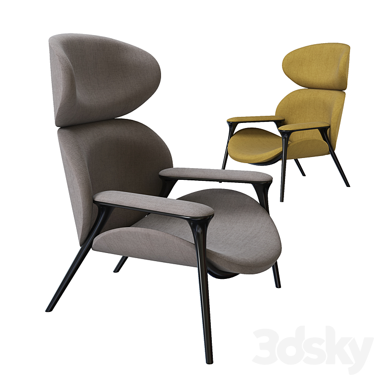 khepri tall armchair 3DS Max - thumbnail 1