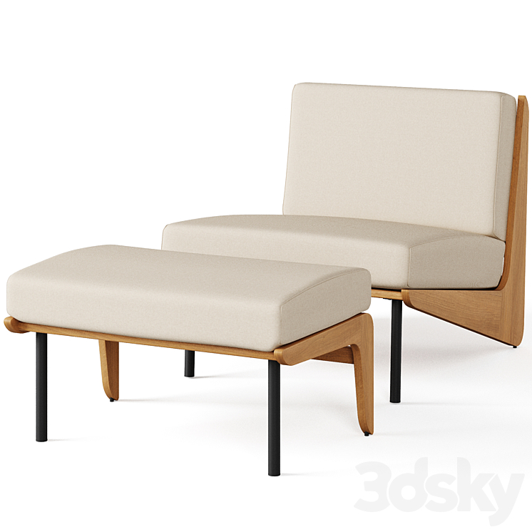 Kinney Teak Collection by Crate and Barrel 3DS Max - thumbnail 1