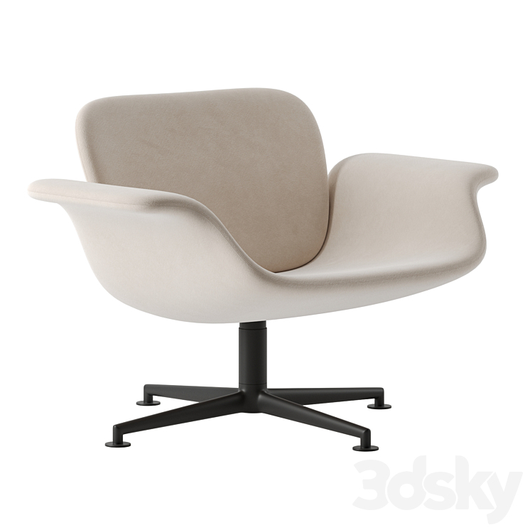 KN01 Swivel Lounge Chair by Knoll 3DS Max Model - thumbnail 3