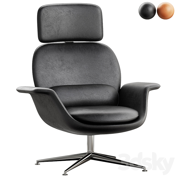 KN02_Leather_armchair 3DS Max Model - thumbnail 1