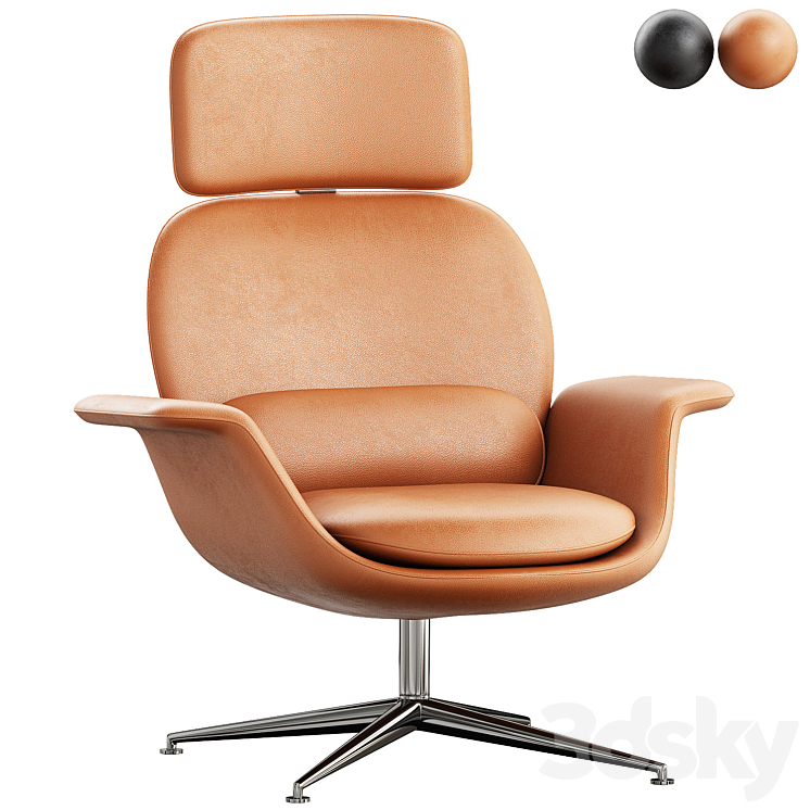 KN02_Leather_armchair 3DS Max Model - thumbnail 2