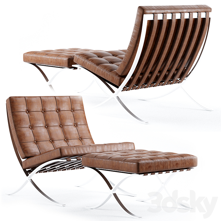 Knoll barcelona chair 3DS Max - thumbnail 1