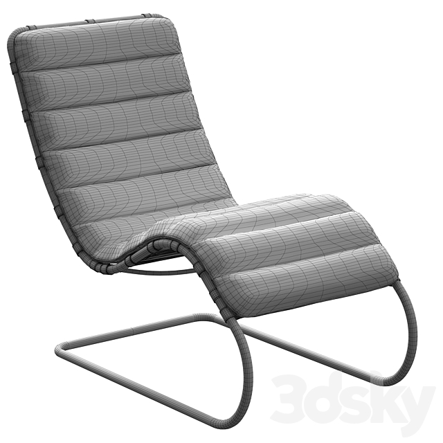 Knoll Mr Lounge Chaise Longue 3DS Max Model - thumbnail 5