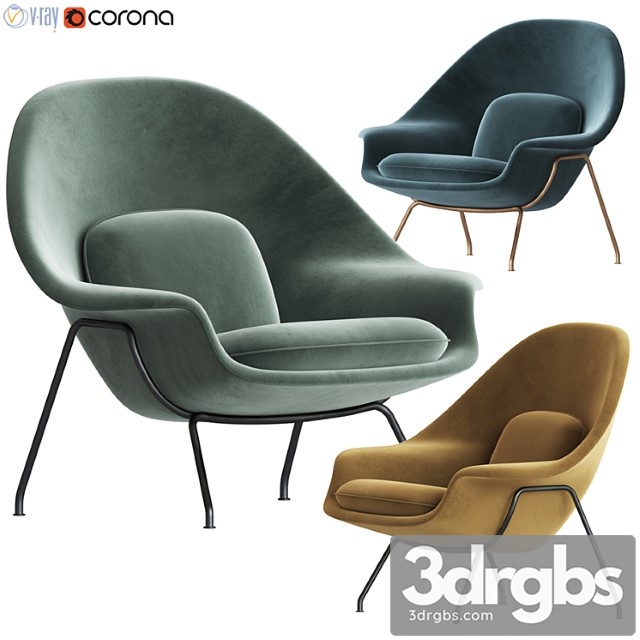 Knoll saarinen womb chair 3dsmax Download - thumbnail 1