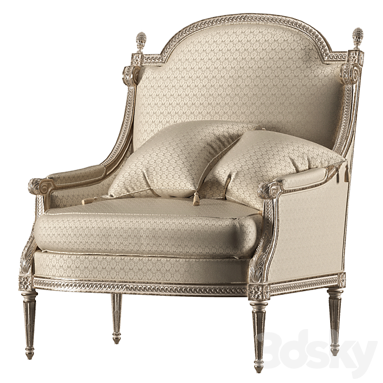 kosovart louis armchair 3DS Max Model - thumbnail 1