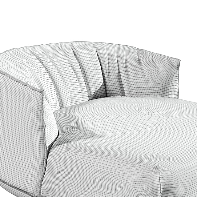 Kristalia Brioni Lounge armchair large 3DS Max Model - thumbnail 3