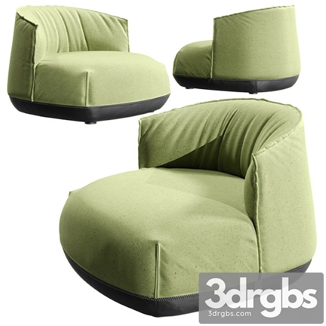 Kristalia brioni lounge armchair small 3dsmax Download - thumbnail 1