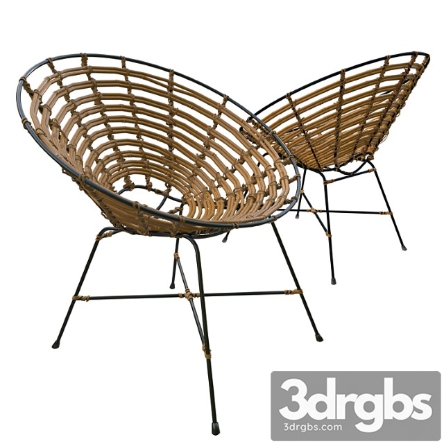 Kubu round chair 3dsmax Download - thumbnail 1