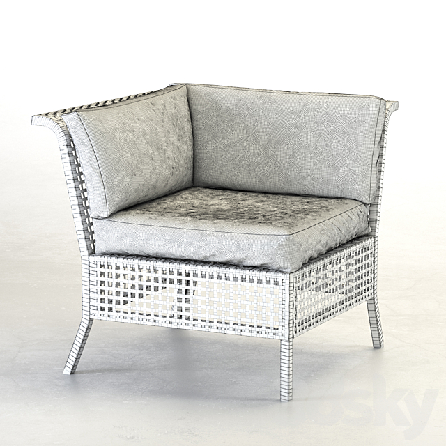 Kungsholmen armchair 3DS Max Model - thumbnail 2