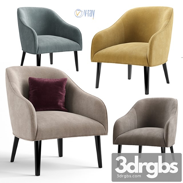 La forma. lobby bobly corduroy armchair. 3dsmax Download - thumbnail 1