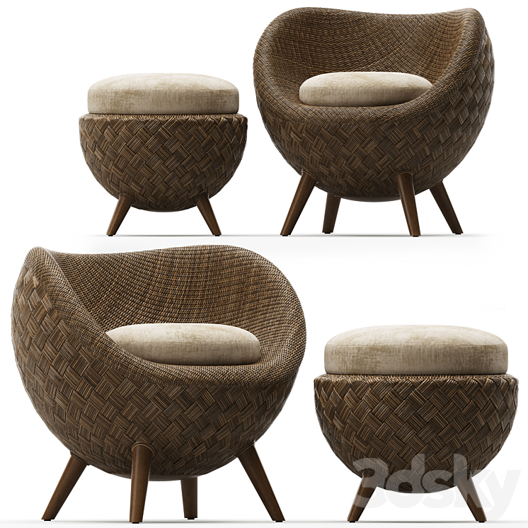 La Luna Lounge Armchair 3DS Max - thumbnail 1