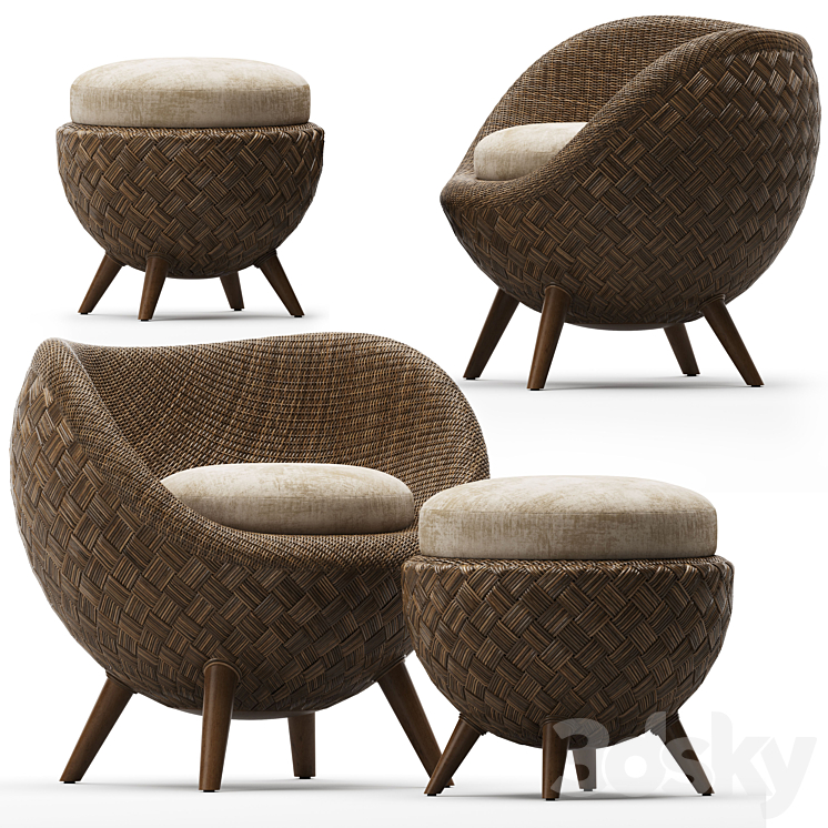 La Luna Lounge Armchair 3DS Max - thumbnail 2