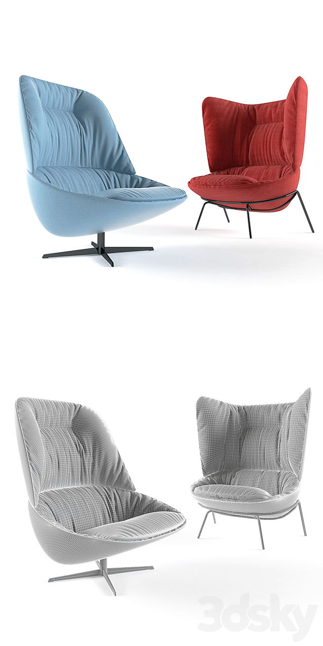 LADLE FAMILY Lounge chairs 3DSMax File - thumbnail 3