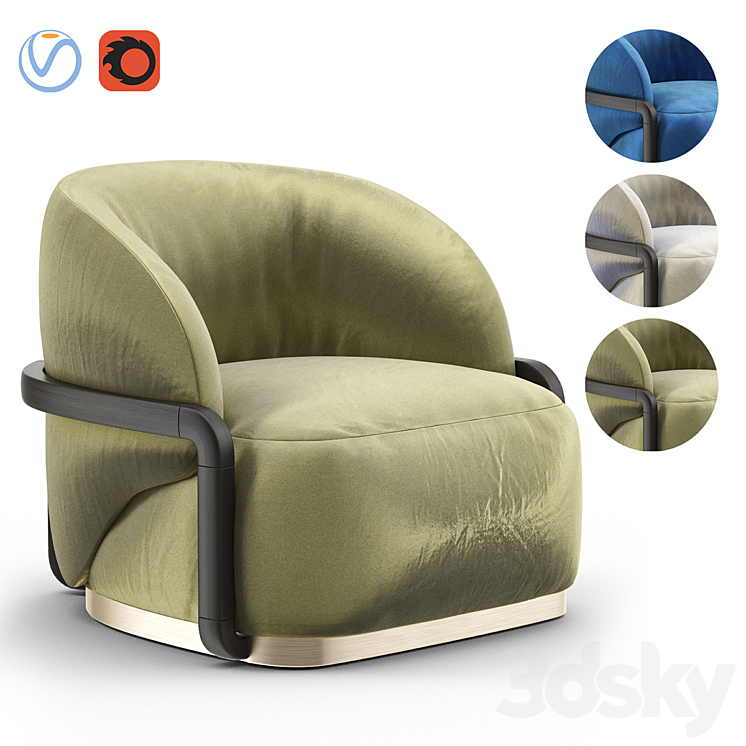 LADY PEACOCK Armchair 3DS Max - thumbnail 1