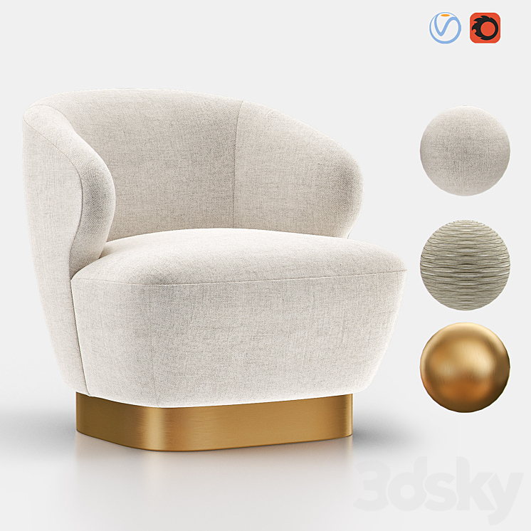 LAMBERT Swivel Chair BAU3103C 3DS Max - thumbnail 1