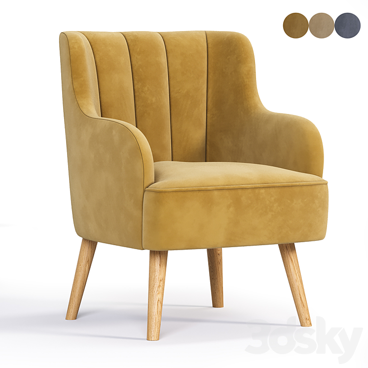 Larni Armchair 3DS Max Model - thumbnail 1