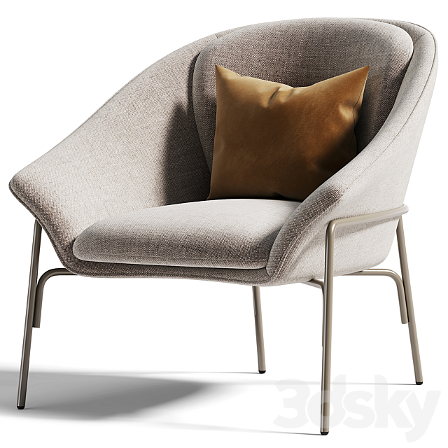 Lauren melange wicker armchair 3DS Max Model - thumbnail 2