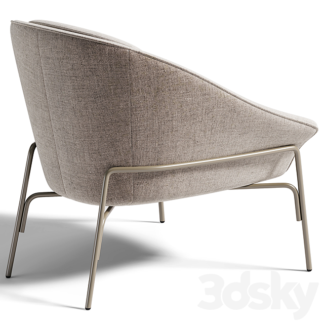 Lauren melange wicker armchair 3DS Max Model - thumbnail 3