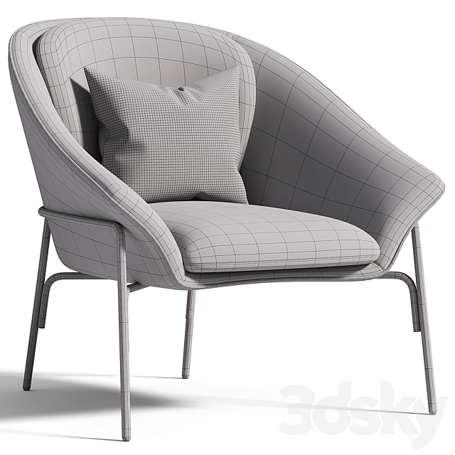 Lauren melange wicker armchair 3DS Max Model - thumbnail 4