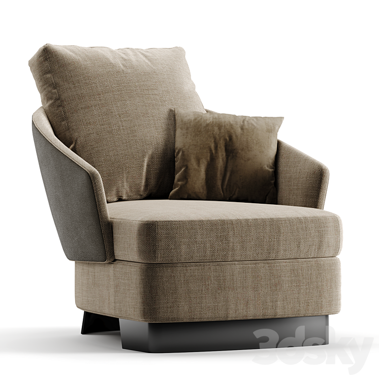 LAWSON armchair – Minotti 3DS Max Model - thumbnail 1