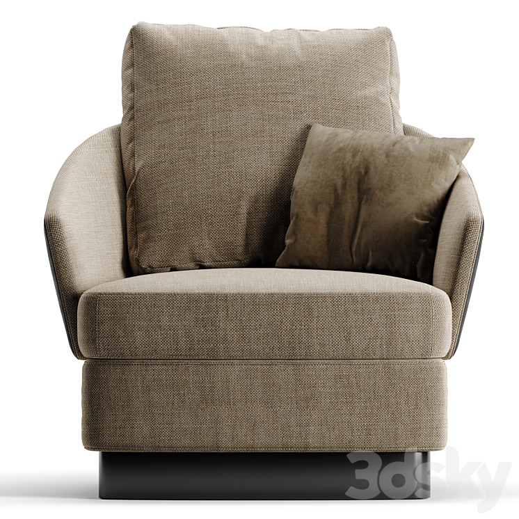 LAWSON armchair – Minotti 3DS Max Model - thumbnail 2