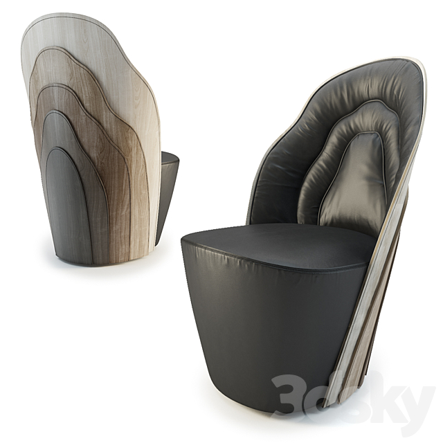 Layer armchair _ WOOD TAILORING 3ds Max - thumbnail 1