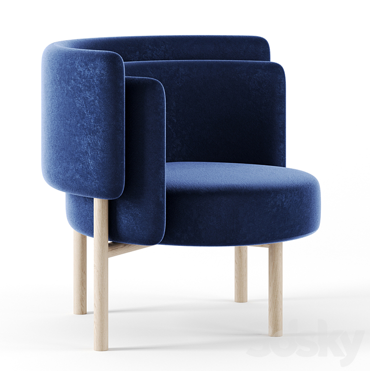 Layered Back Lounge Chair 3DS Max - thumbnail 1