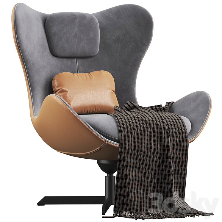 Lazy armchair 3DS Max - thumbnail 1