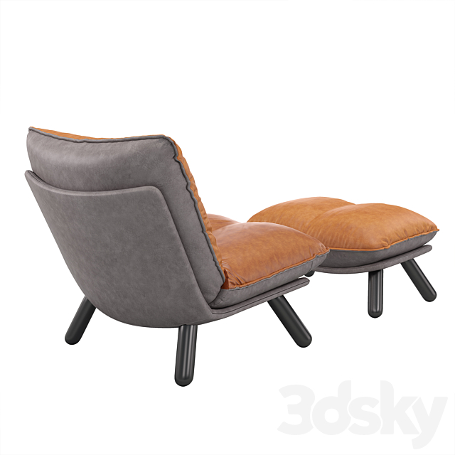 Lazy Sack lounge chair & hocker 3DS Max Model - thumbnail 2