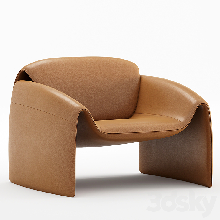 Le Club Armchair By Poliform 3DS Max Model - thumbnail 1