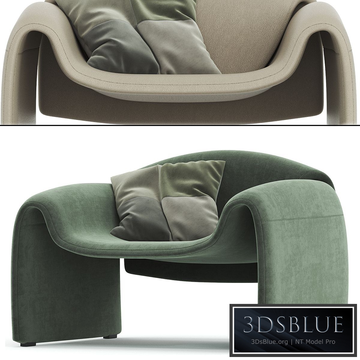 Le Club Armchair By Poliform 3DS Max - thumbnail 3