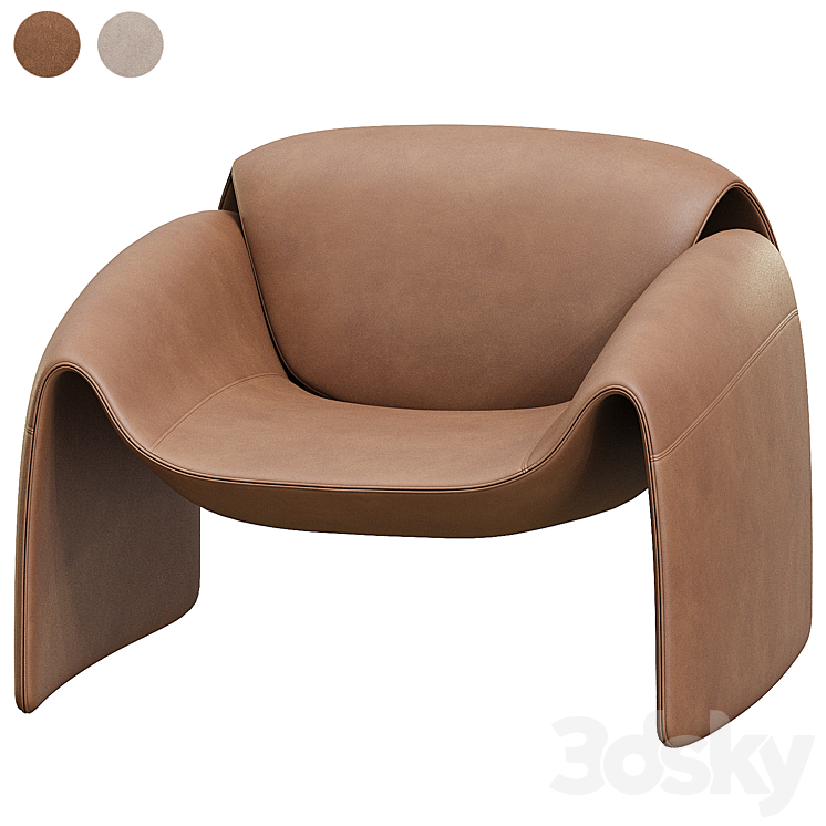 Le Club Armchair By Poliform 3DS Max - thumbnail 1