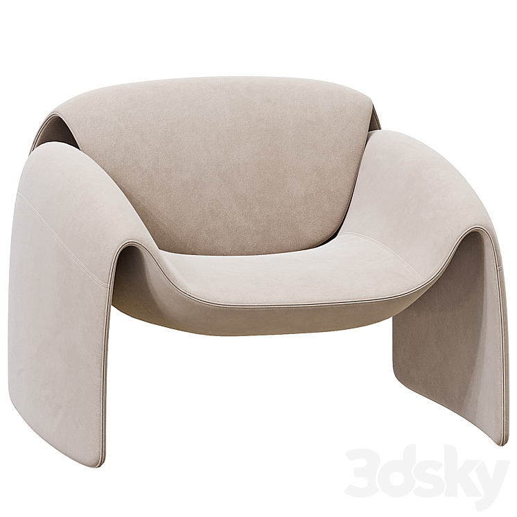 Le Club Armchair By Poliform 3DS Max - thumbnail 2