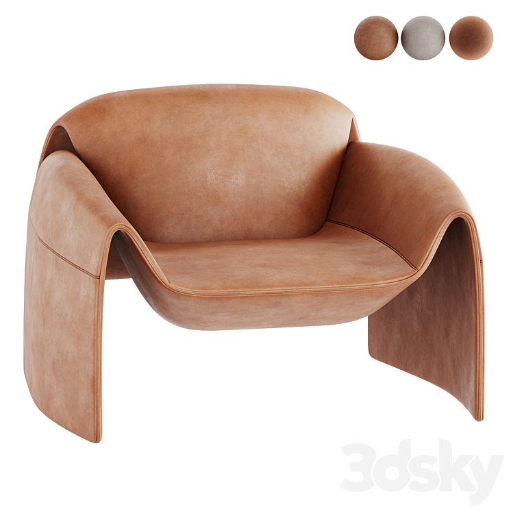 Le Club Armchair By Poliform 3DS Max - thumbnail 1