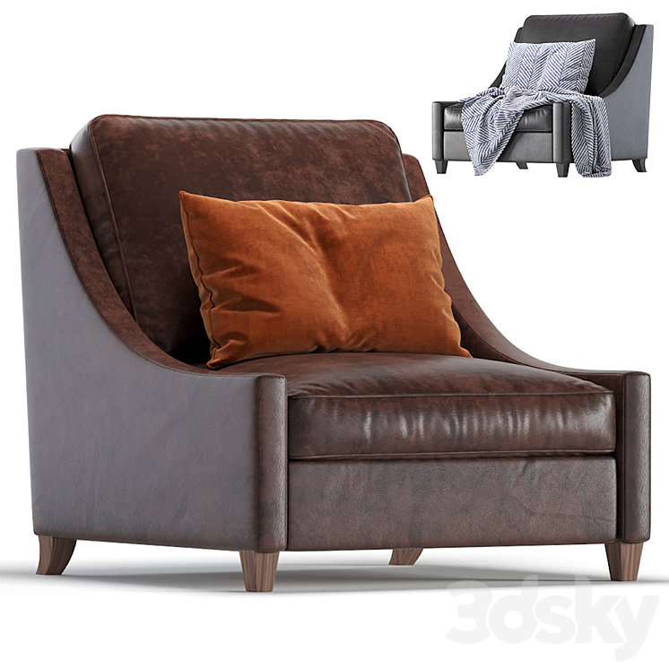 Leather Armchair Naples Cazarina Interiors 01\/?????? ??????? 3DS Max - thumbnail 1