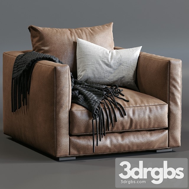 Leather armchair tango by marac 3dsmax Download - thumbnail 1