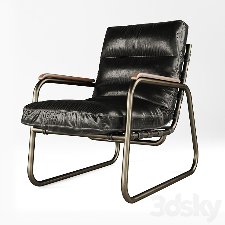 Leather chair \/ Monroe chair 3DS Max - thumbnail 2