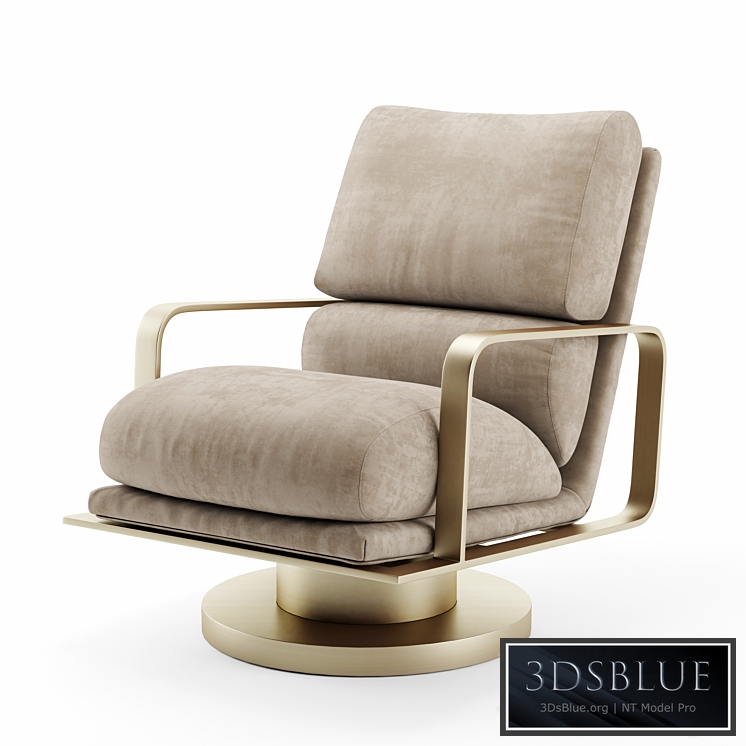 Leather Rocking Swivel Chair Restoration Hardware 3DS Max - thumbnail 3