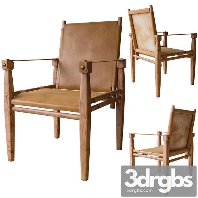 Leather safari chair 3dsmax Download - thumbnail 1