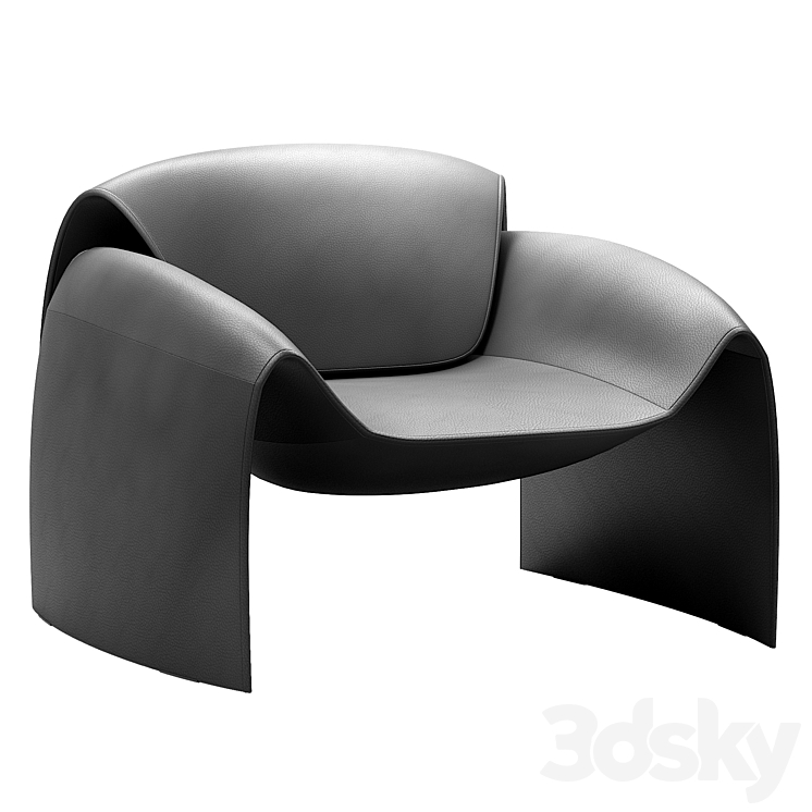 Leclub armchair 3DS Max Model - thumbnail 1