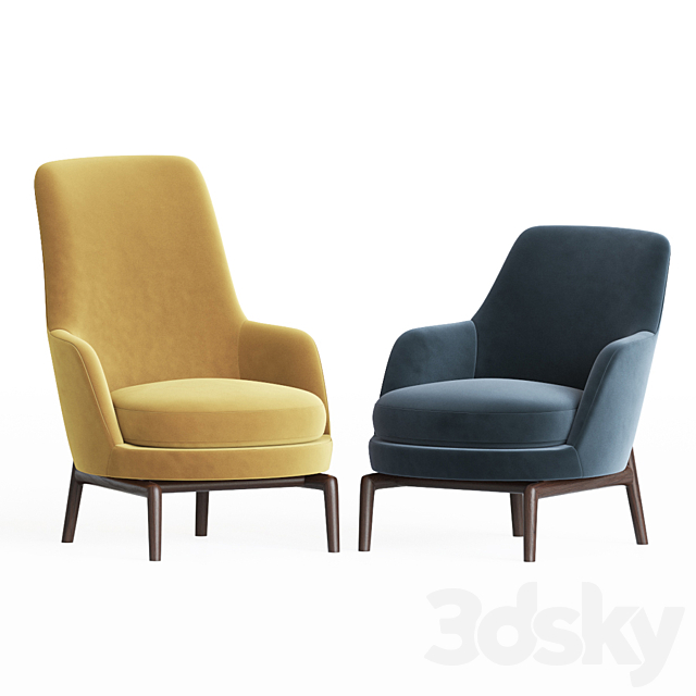 Leda Armchair Flexform Set 3ds Max - thumbnail 2