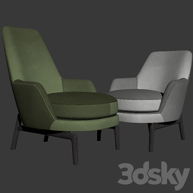 Leda Flexform Armchair Set 02 3DS Max Model - thumbnail 3