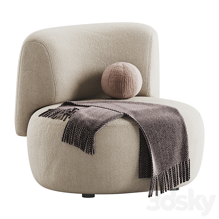 Lek Lounge Armchair 3DS Max Model - thumbnail 1